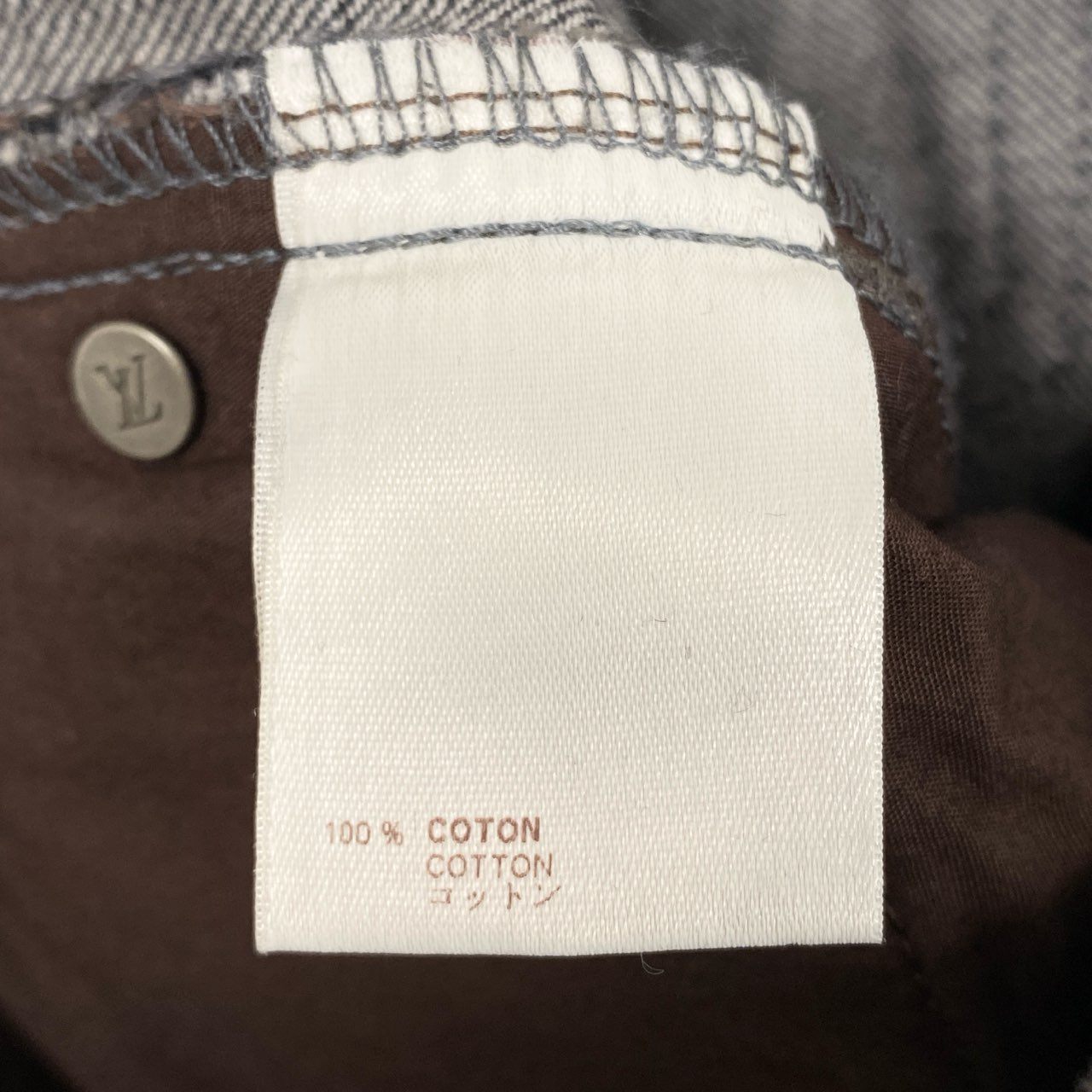 7i25 《美品》LOUIS VUITTON ルイヴィトン デニムパンツ ボトムス ストレートパンツ LVロゴ刺繍 RM072 MKDP01CY9 40サイズ ブラック メンズk02i