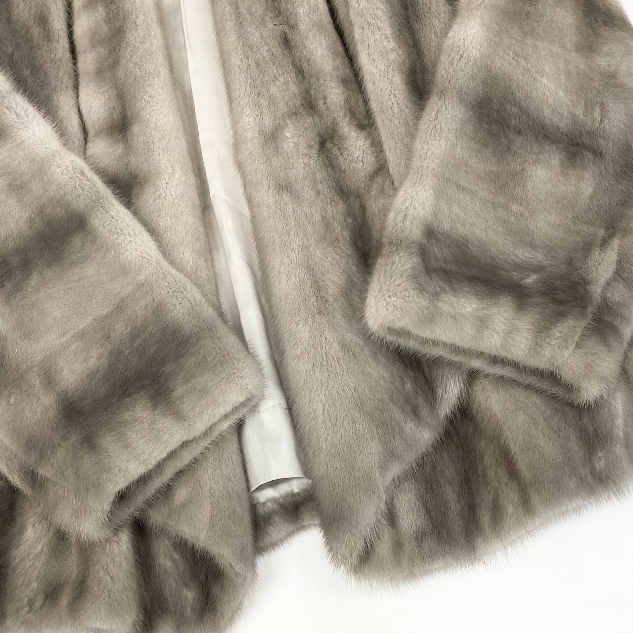 16j20 LANVIN ランバン SAGA MINK サガミンク サファイヤミンク 毛皮コート ミンクファー ファーコート グレー レディースk02i