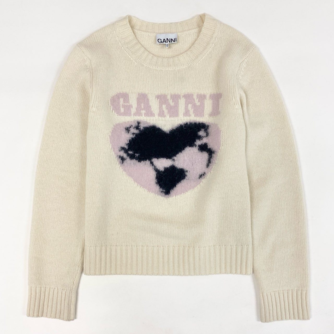 みんなが待ってた！＼再入荷待ち／人気ランキング 39d28 2024FW GANNI ガニー フロントロゴ クルーネック ミドル ニット+セーター