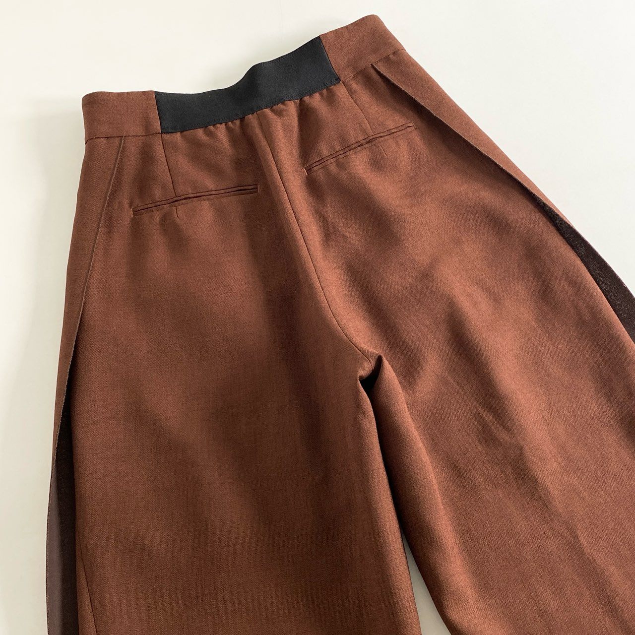 44i13 ADORE アドーア ギマオックスサイドシフォンパンツ ワイドパンツ 531-2230607 サイズ36 赤茶色 ポリエステル100%