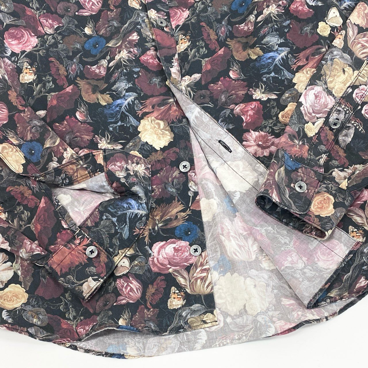 13f12 Paul Smith ポールスミス 花柄シャツ 総柄 メンズシャツ バラ フローラル フラワープリント 薄手シャツ 男性用 PL-CR-42889 M マルチカラー コットン100%