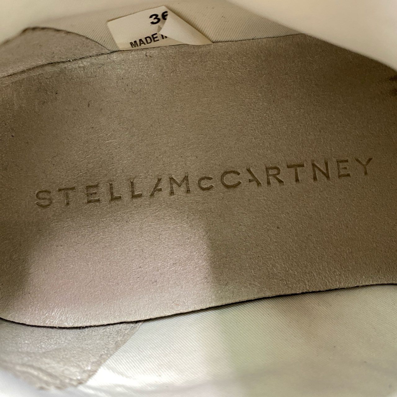 4d21 STELLA McCARTNEY ステラマッカートニー レインボーロゴ レースアップスニーカー 36 ホワイト レザー シューズ 箱付き