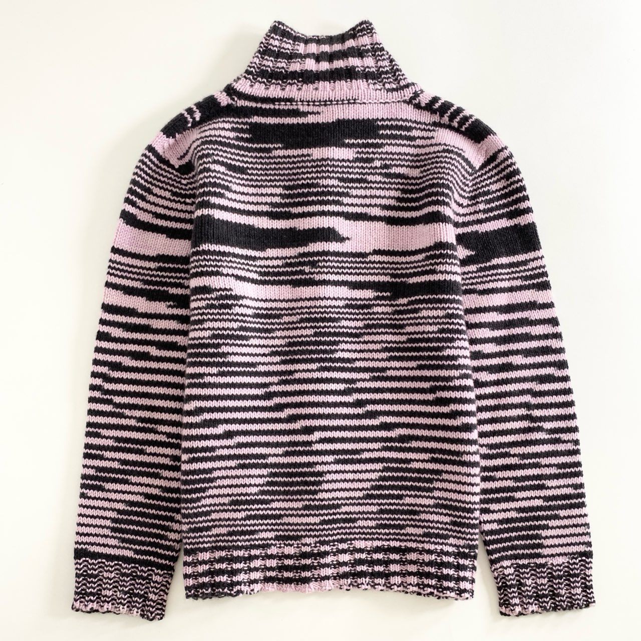 2d22 【美品】 伊製 MISSONI ミッソーニ ミドルゲージ カシミヤ100%ニット カシミヤカーディガン 46 ピンク/ブラック レディース 婦人服