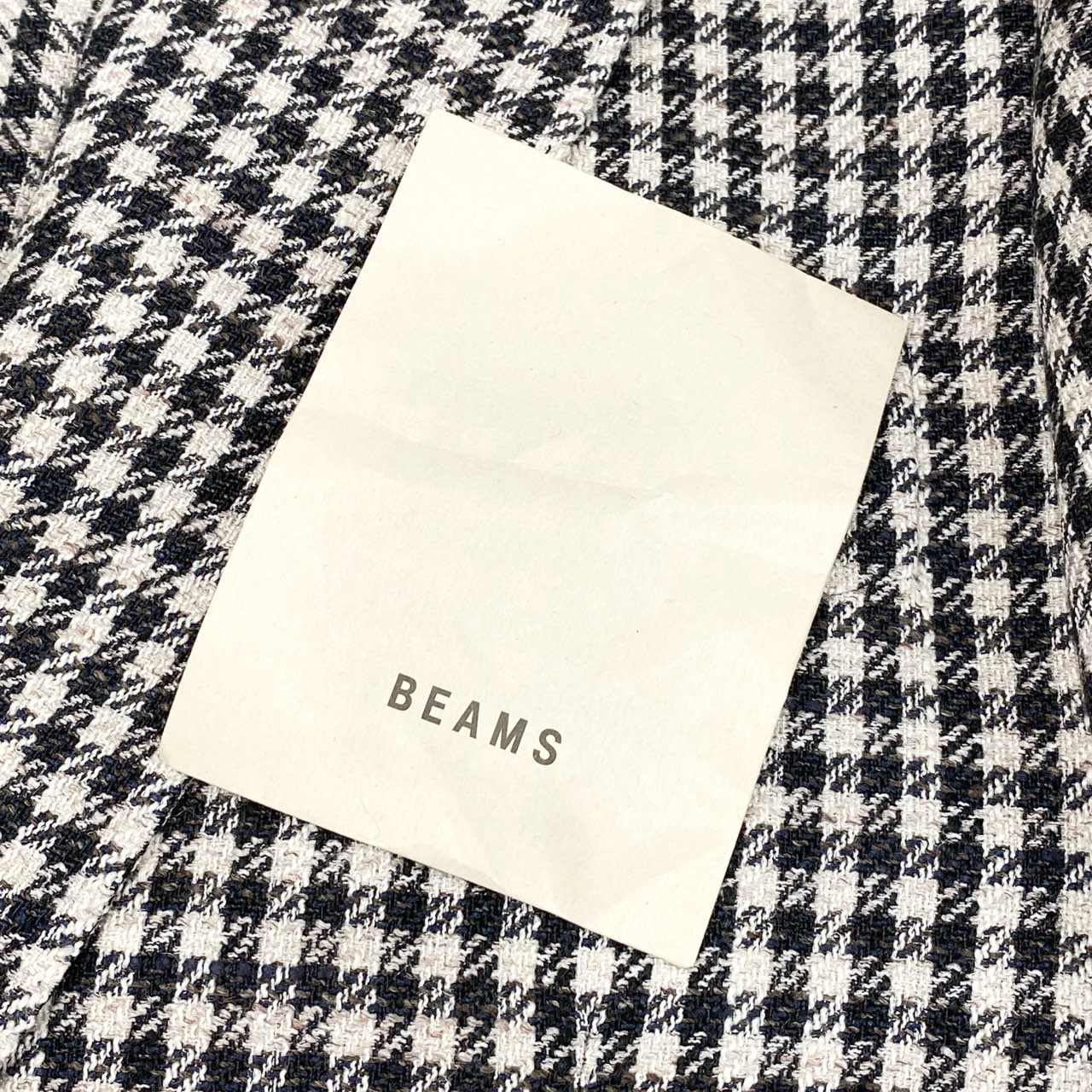 45h26 Brilla per il gusto ブリッラ BEAMS F別注 FERLA ミックスファブリック ハウンドトゥース ジャケット テーラードジャケット ブレザー 大きいサイズ 24-16-0106-015 52 XLサイズ相当 ホワイト ブラック メンズo07t