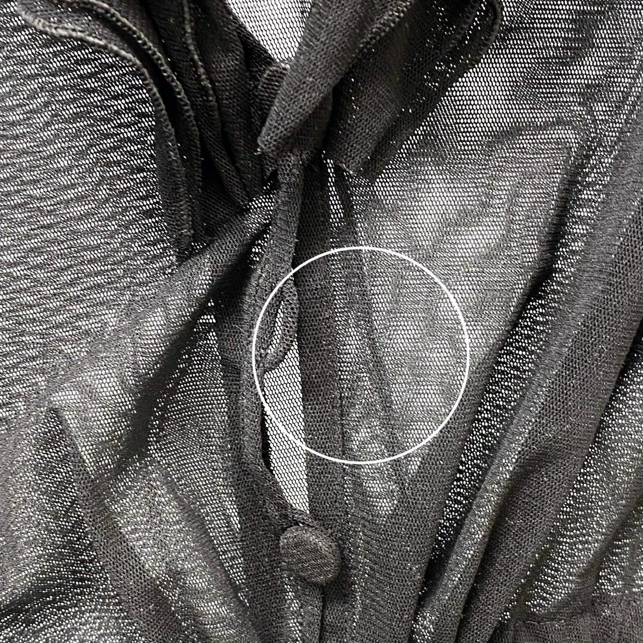 45c6 【美品】 TOKUKO 1erVOL トクコプルミエヴォル シアーボレロ フリル カーディガン ショート丈 裾リボン レディース 女性服 サイズ9 ブラック ポリエステル100%u02t