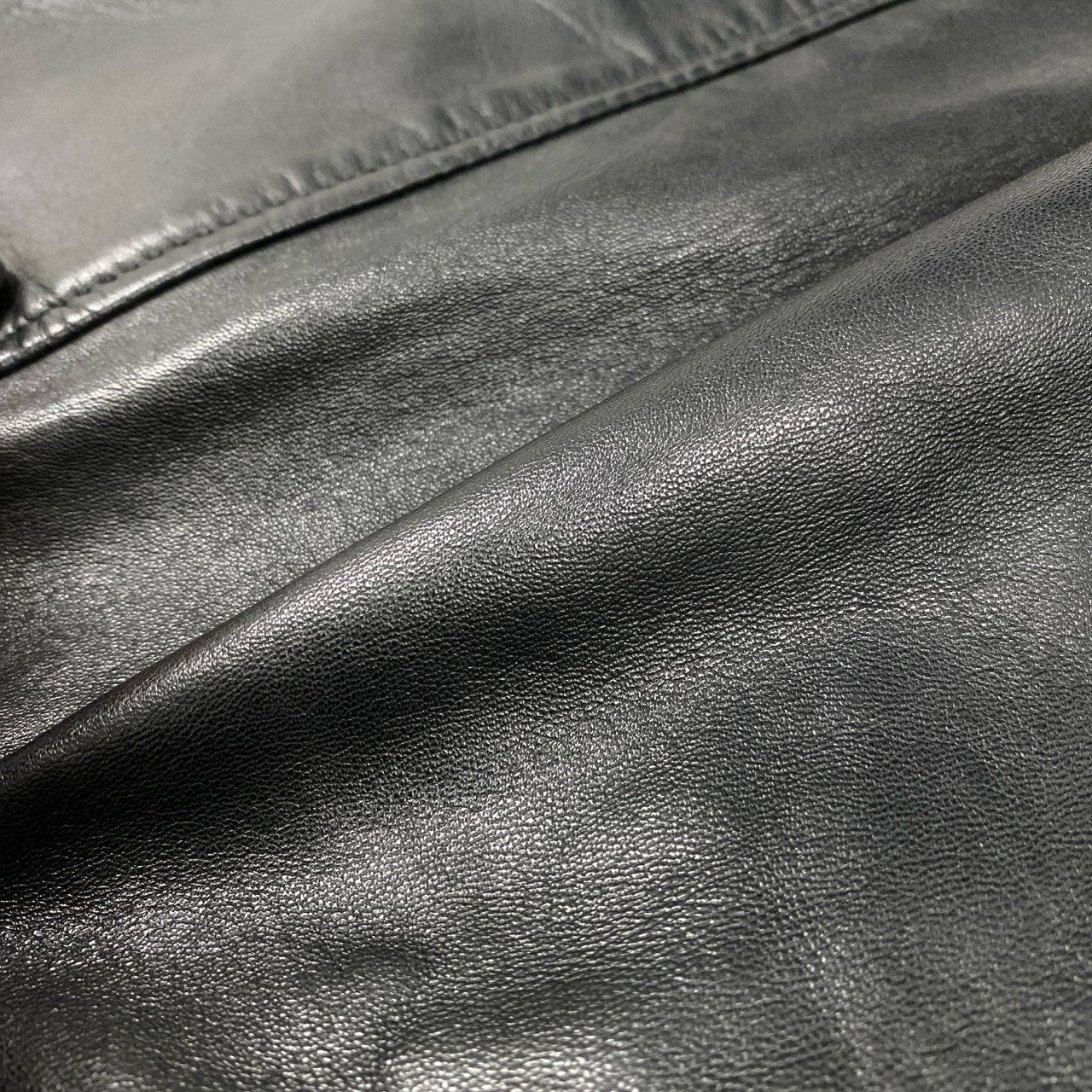 57h28 LANVIN ランバン ダブルプレスト ラムレザージャケット コート アウター 50 Lサイズ相当 ブラック 羊革 メンズo07t