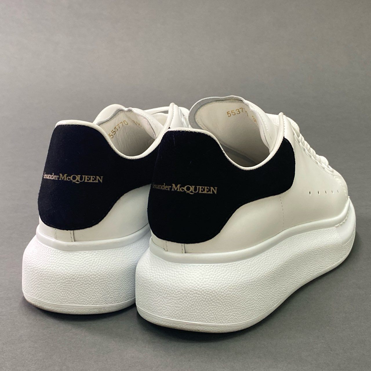 8c6 ALEXANDER MCQUEEN アレキサンダーマックイーン ローカットスニーカー シューズ ロゴプリント オーバーサイズ 36 1/2 ホワイト レザー