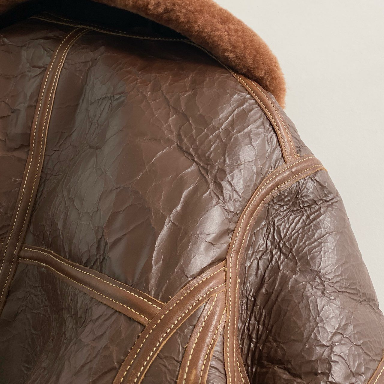 31d12 EASTMAN LEATHER CLOTHING イーストマンレザー R.I.F フライトジャケット ムートンジャケット 36 ブラウン メンズ flying jacket