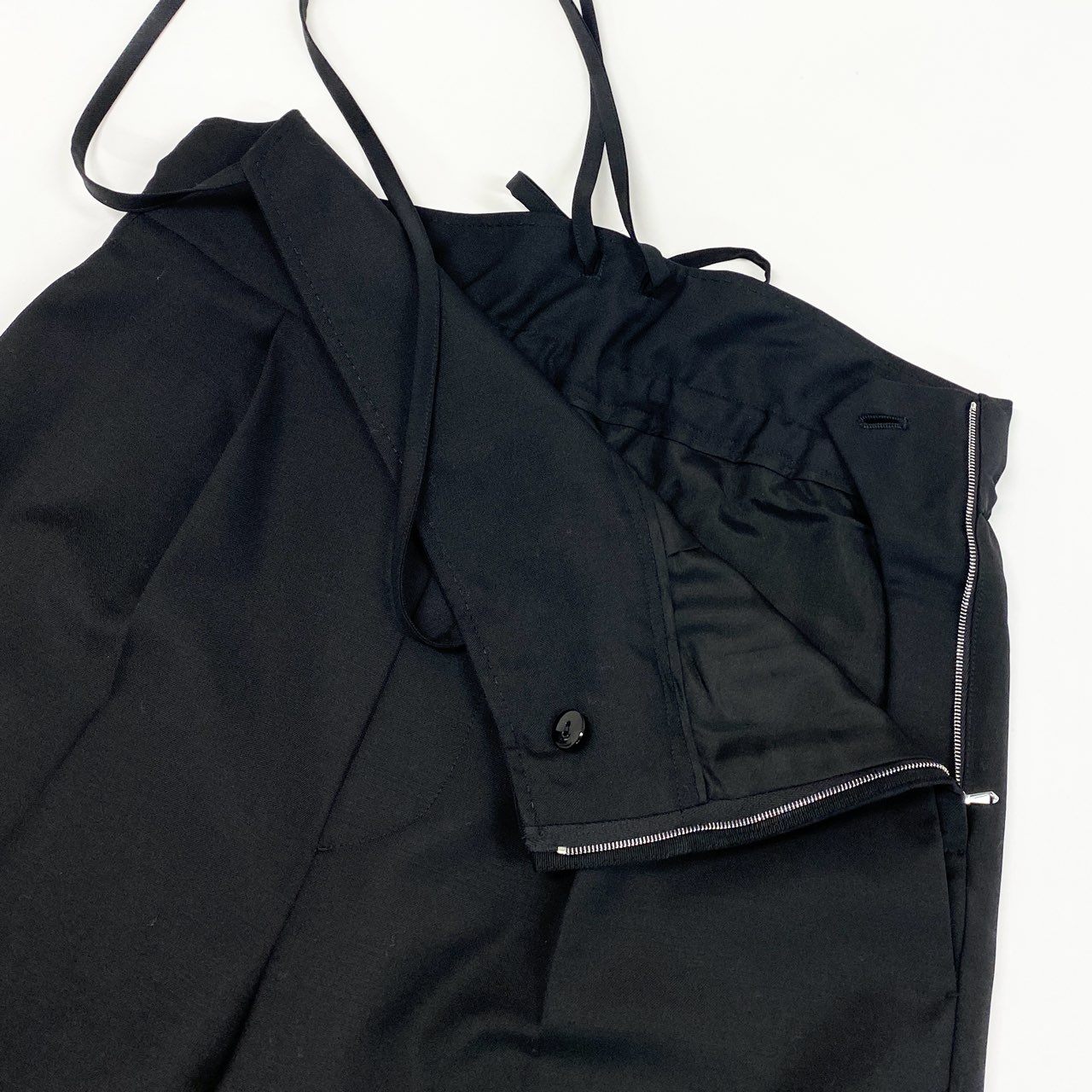 45b27 《美品》 Drawer ドゥロワー サロペット パンツ ボトムス 6514-236-1302 サイズ34 ブラック レディース 日本製 ユナイテッドアローズ