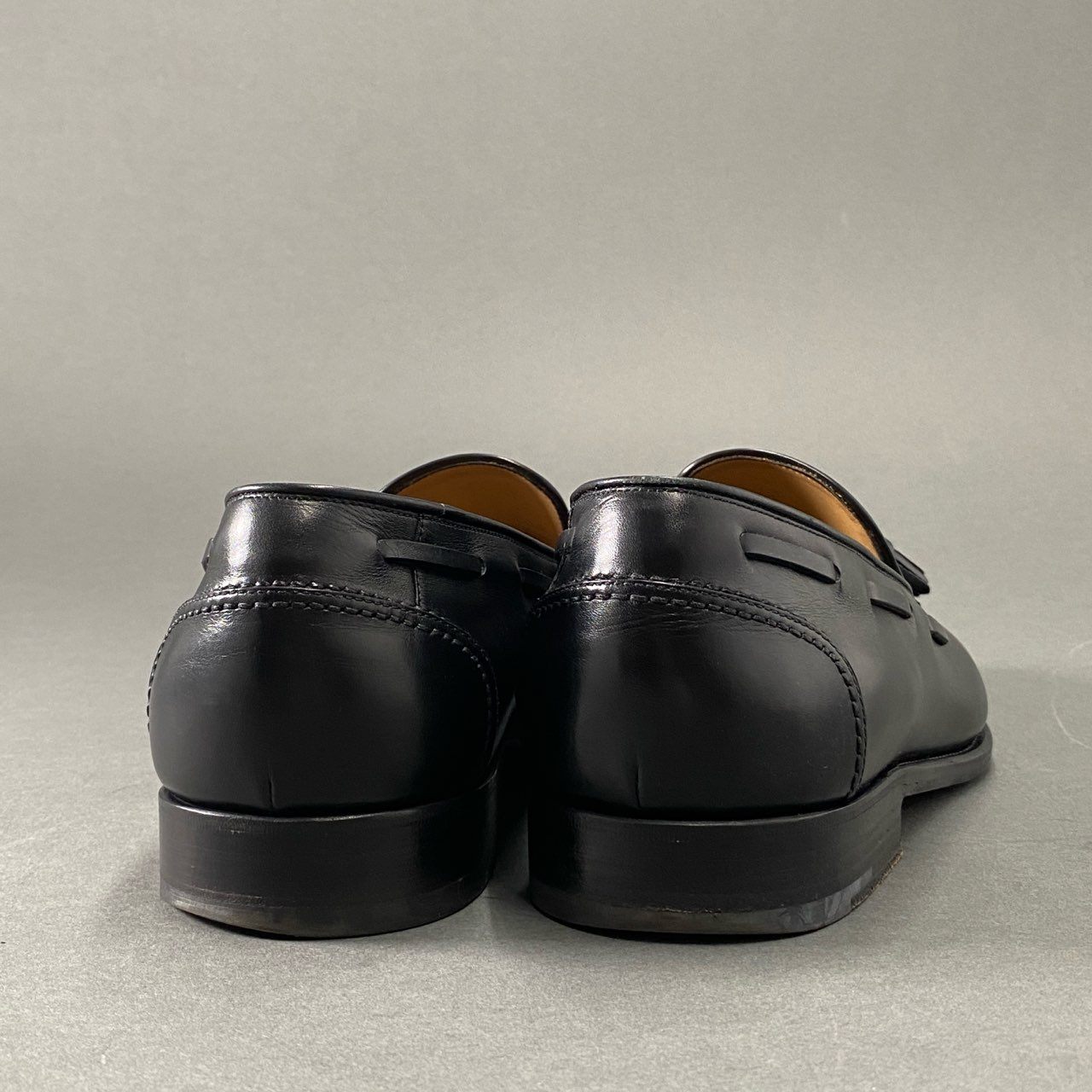 4i27 Salvatore Ferragamo サルヴァトーレフェラガモ イタリア製 タッセルローファー ドレスシューズ フォーマル 11 1/2 ブラック レザー