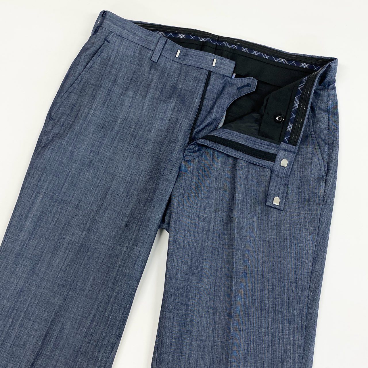 79j9 BLACK LABEL CRESTBRIDGE ブラックレーベル クレストブリッジ スーツセットアップ シングルスーツ 2B 背抜き サイドベンツ 51H21-311-22 40サイズ インディゴ メンズo07t