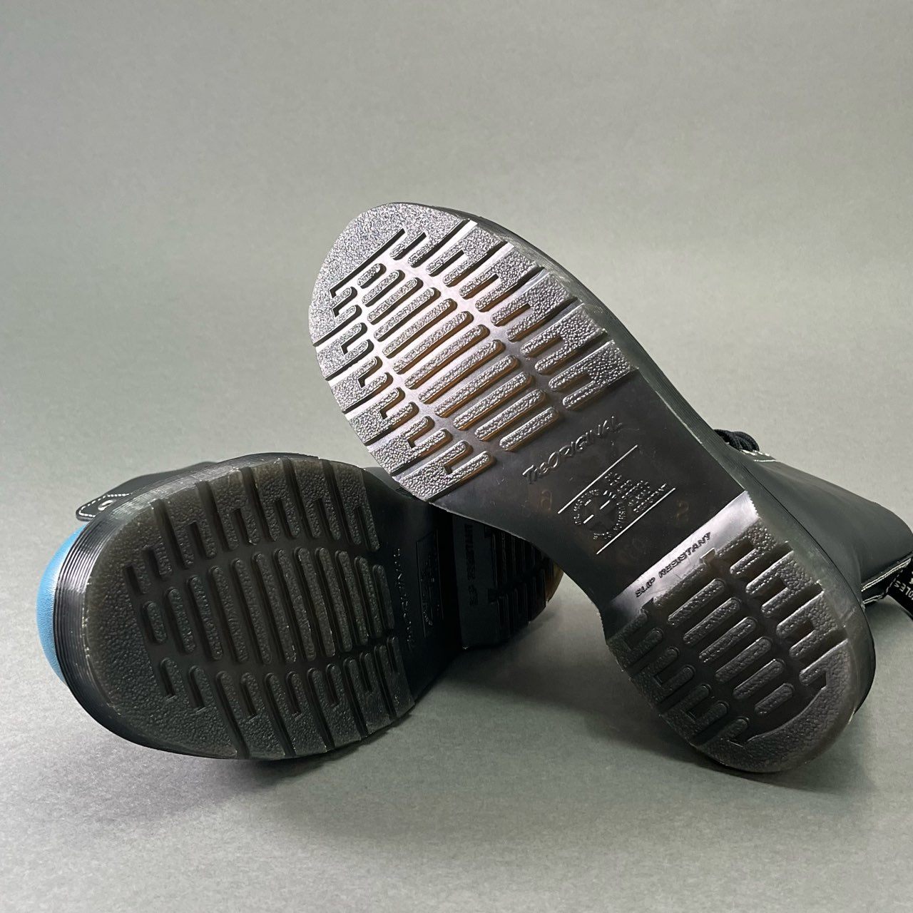 1e18 Dr.Martens ドクターマーチン 1919 10ホール スチールトゥ レースアップブーツ UK 6 ブルー ブラック レザー シューズ