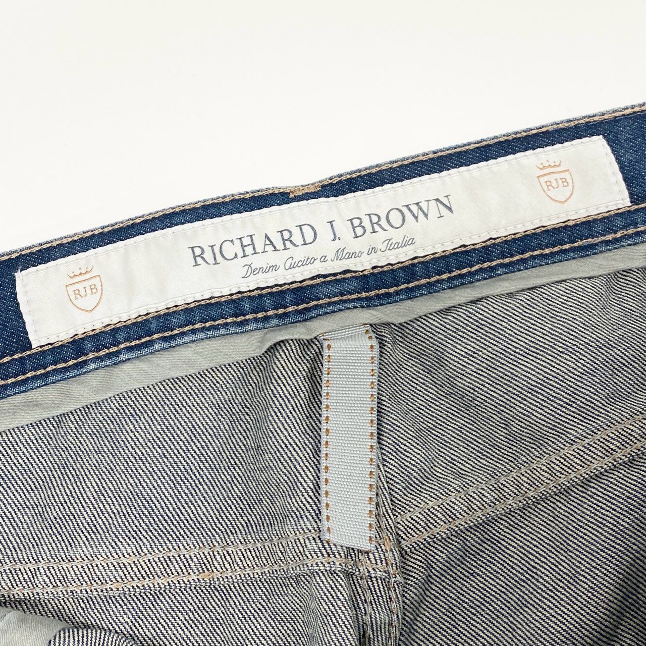 81d4 【タグ付】 RICHARD J.BROWN リチャードジェイブラウン MOD. Steve スティーブ ヴィンテージ加工 デニムパンツ 34 インディゴ ICON COLLECTION ジーンズ イタリア製