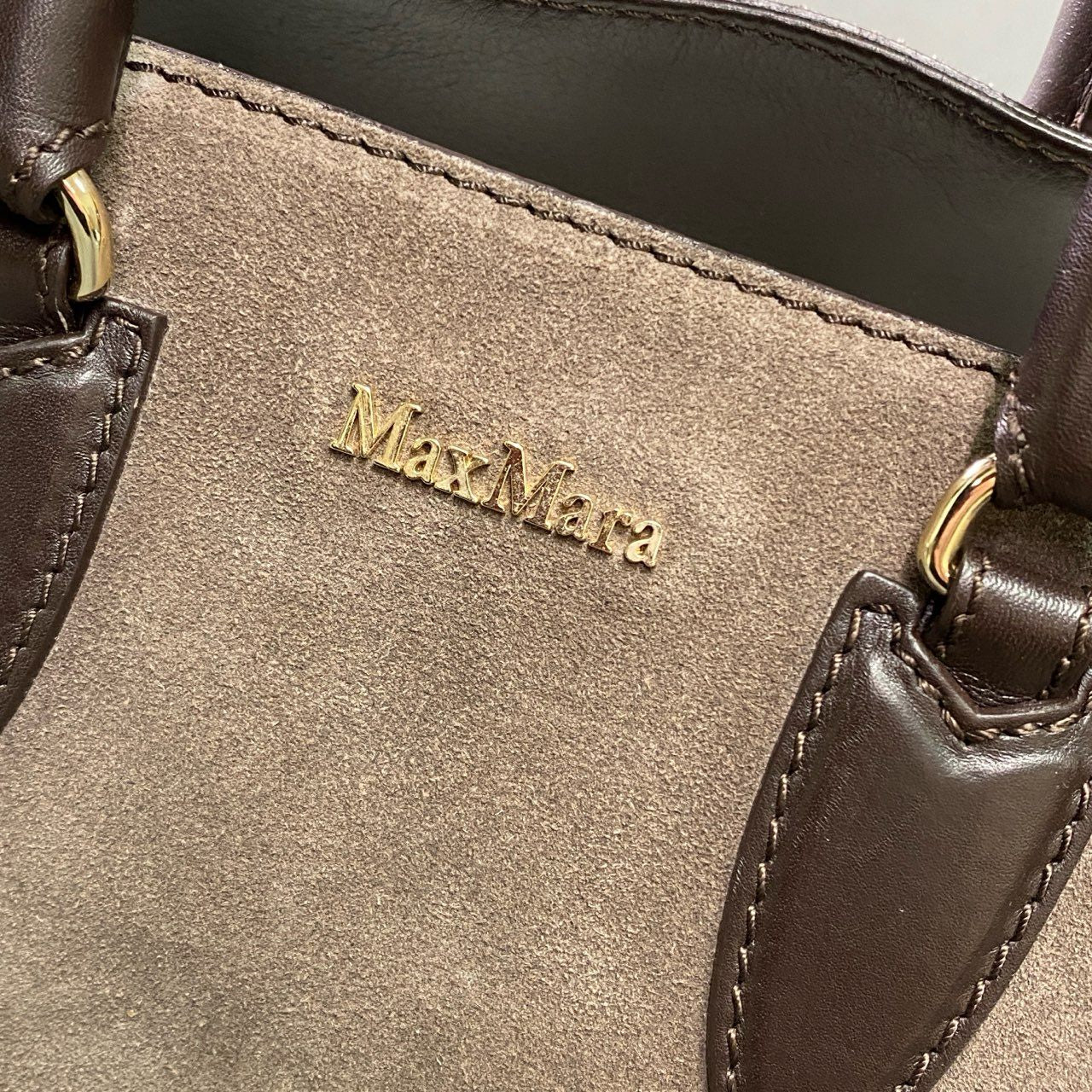 Cb10 Max Mara マックスマーラ 2WAY スエードレザー ショルダーバッグ ブラウン Leather ハンドバッグ 鞄 イタリア製