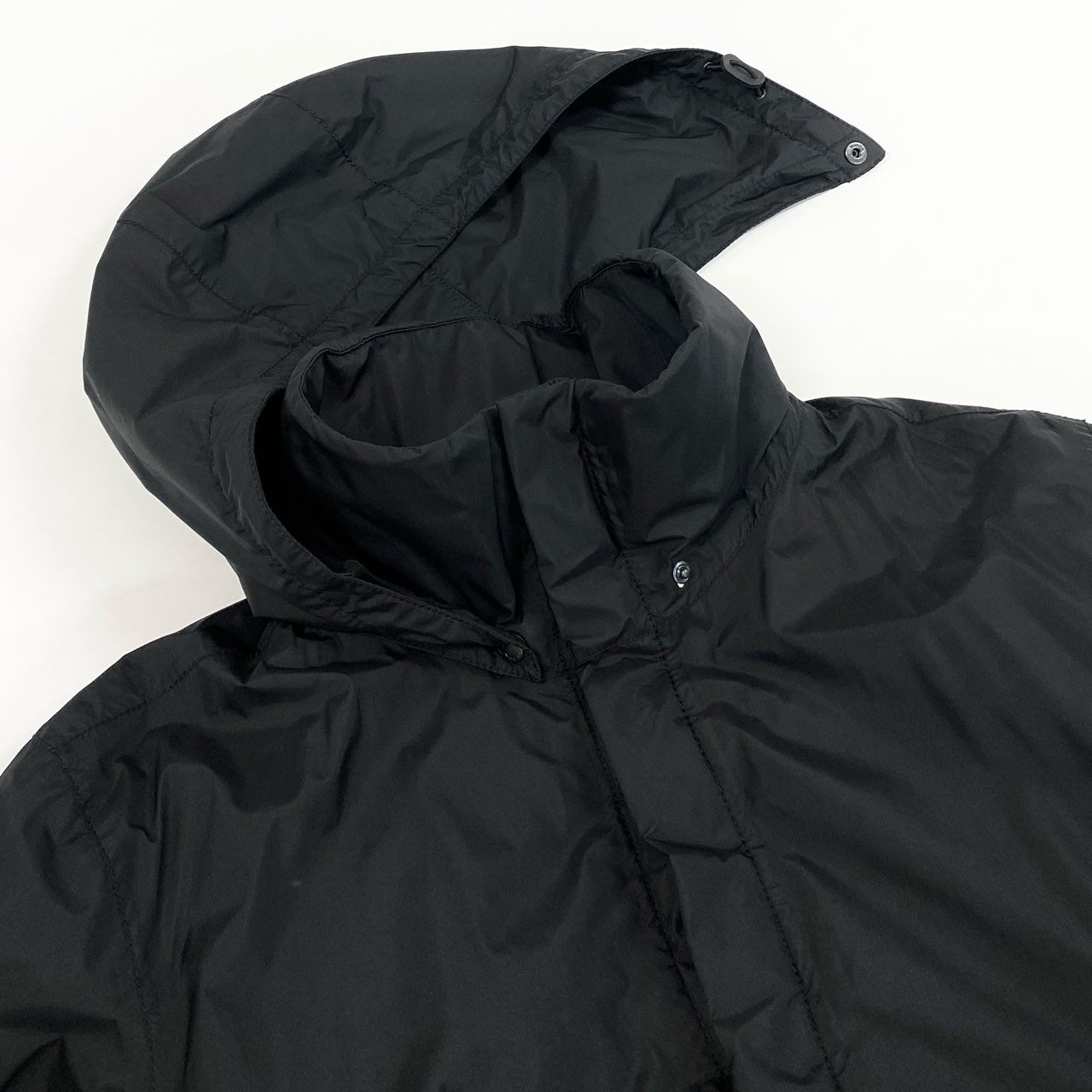 38g24 PRADA SPORT プラダスポーツ GORE-TEX ゴアテックス 中綿ジャケット ブルゾン アウター フード着脱 52 ブラック メンズ_