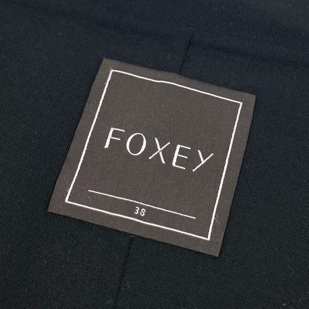 22d6 《美品》 FOXEY フォクシー ダブルフェイスジャケット テーラードジャケット ブレザー サイズ38 ブラック レディース 日本製