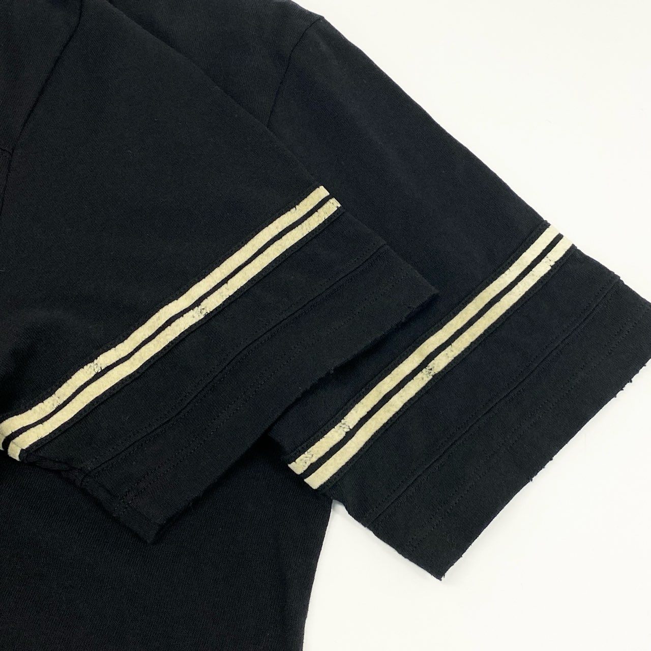 46f30 SAINT LAURENT サンローラン Signature Destroyed Tee カットソー Tシャツ 624992 M ブラック ダメージ加工 イタリア製