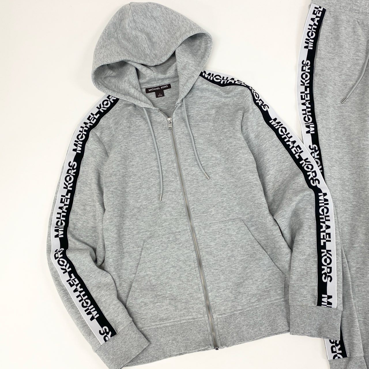 33d3 MICHAEL KORS マイケルコース セットアップ サイドライン スウェットパーカー S / XS グレー ジャージ