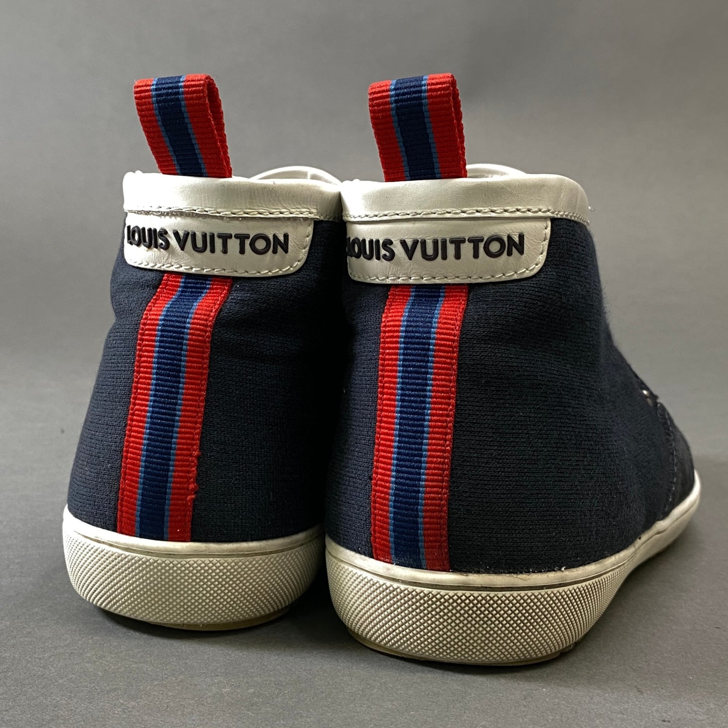 1h1 LOUIS VUITTON ルイヴィトン スエードハイカットスニーカー 7 ネイビー スウェードレザー シューズ 紳士靴t18r