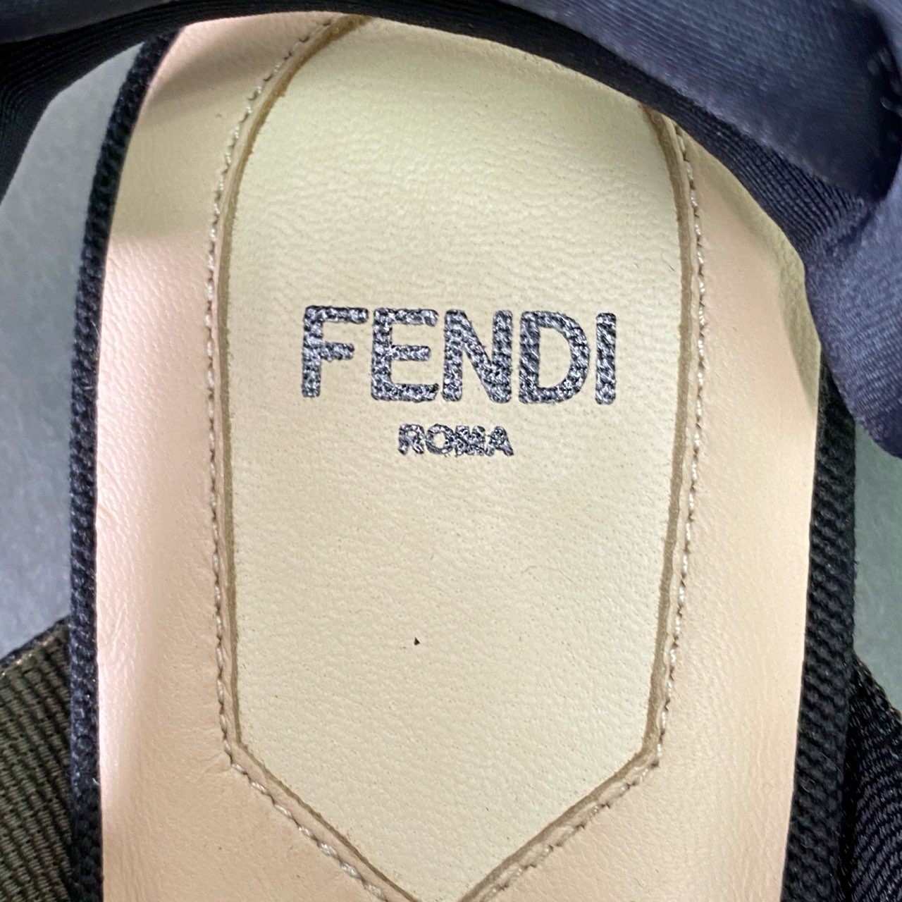 6f8 FENDI フェンディ メッシュ素材 ズッカ柄 フラットシューズ フラットパンプス サイズ37 レディース 女性用 靴 シューズ