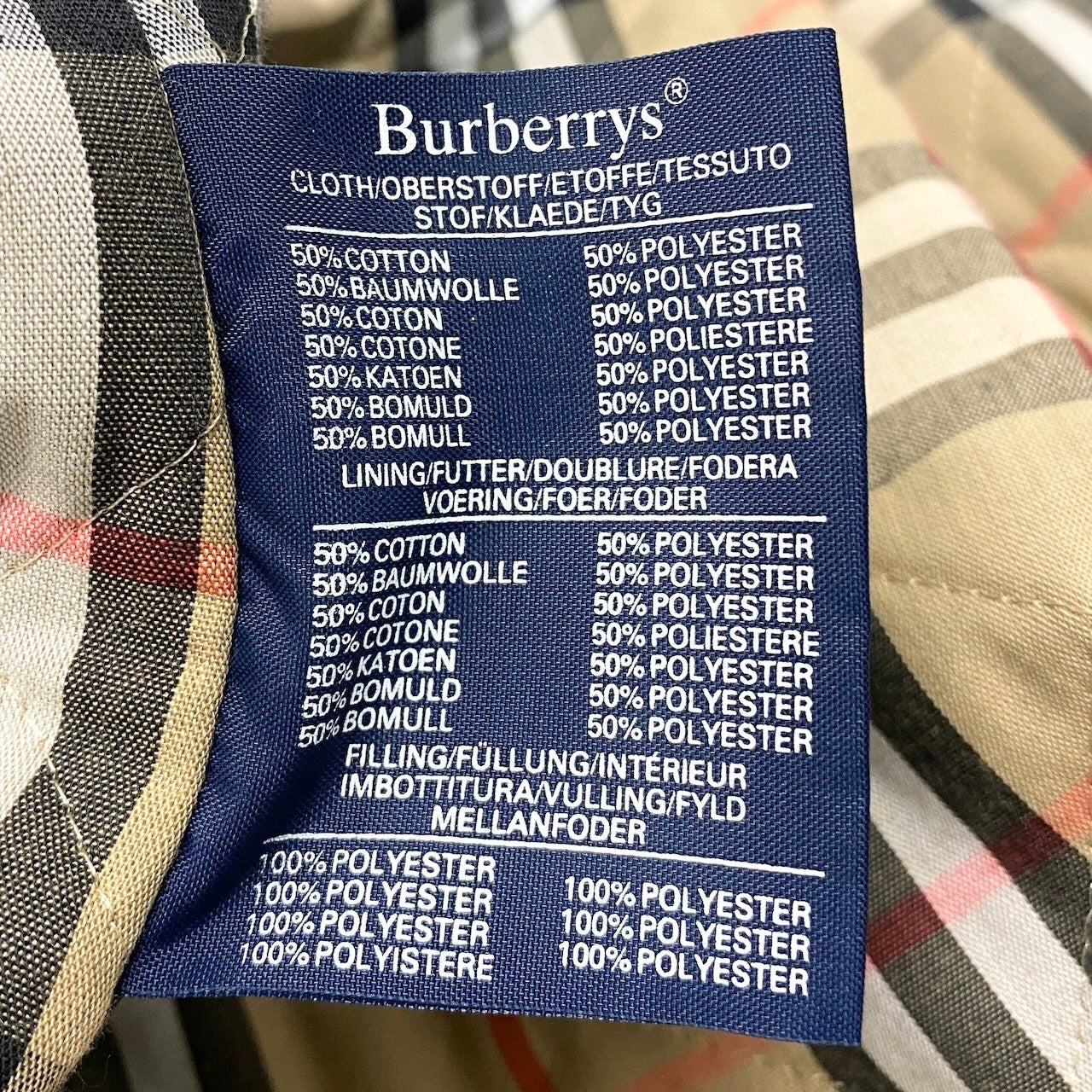 49d5 【英国製】BURBERRYS ヴィンテージ バーバリーズ 中綿キルティングライナー付き ステンカラーコート サイズXL程度 ベージュ メンズ アウター コートk02i