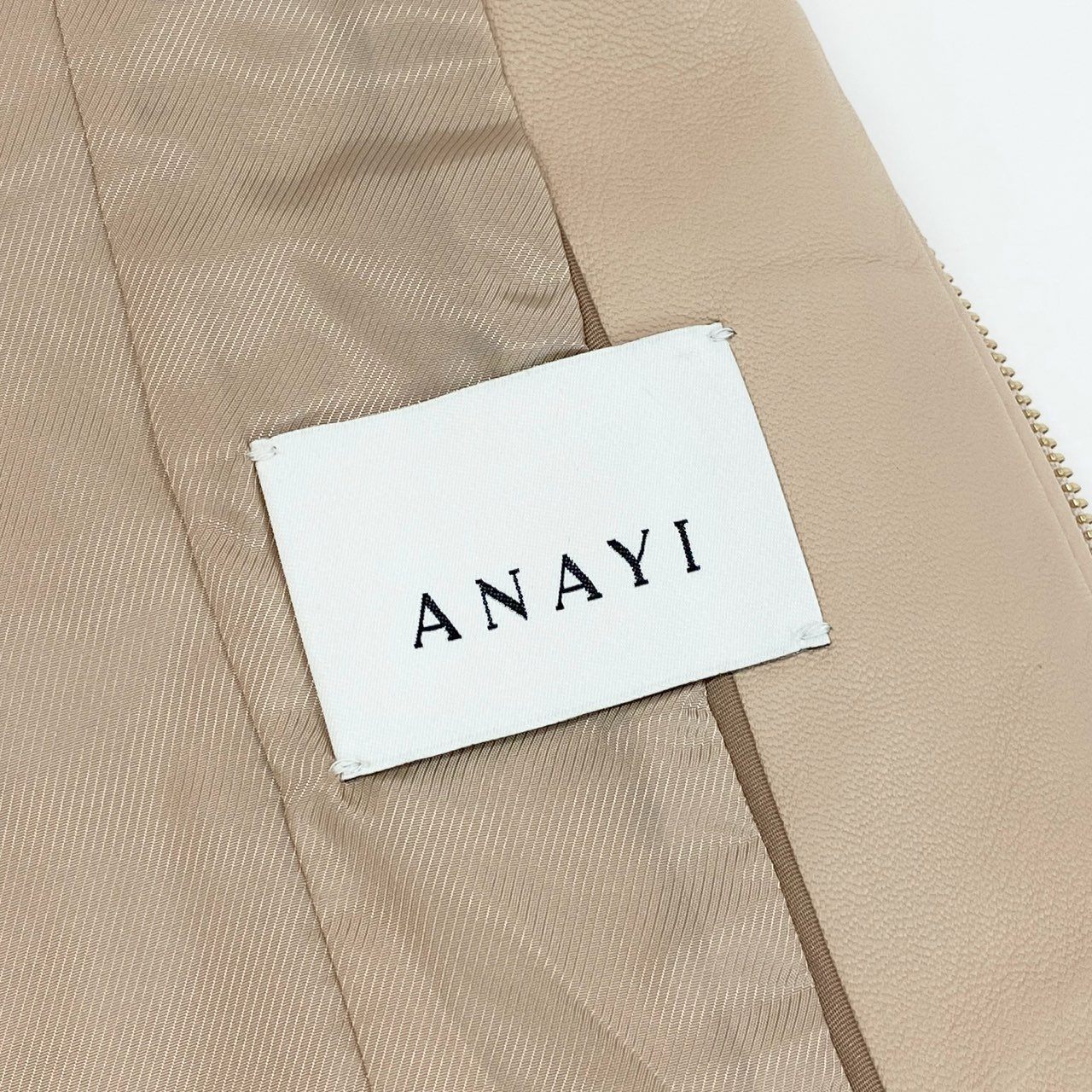 3g2 《美品》 ANAYI アナイ シングルライダース ライダースジャケット レザージャケット ノーカラー 102227-10-060 サイズ38 ピンク 羊革 レディース 女性用