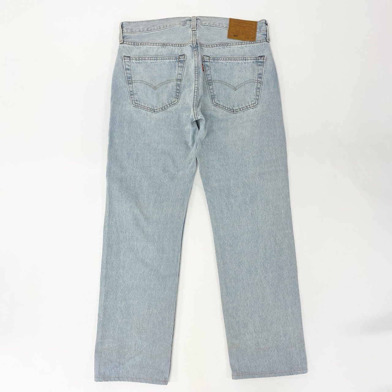 54h27 Levi's リーバイス 501 ボタンフライ ストレート デニムパンツ ボトムス ジーンズ セルビッジデニム 赤耳 アイスウォッシュ 00501-3398 W33 L32 ブルー コットンo07t