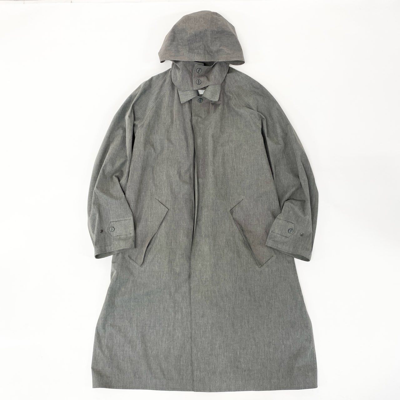 45h26 DESCENTE PAUSE デサントポーズ LINER SOUTIEN COLLAR COAT ステンカラーコート フーディ ジャケット DOR-T8642 Sサイズ グレー メンズo07t