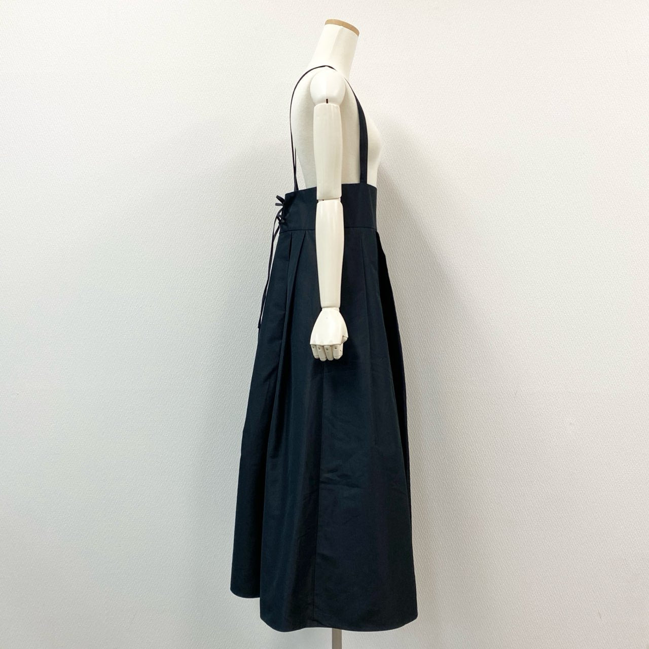 63i12 Drawer ドゥロワー コットンシルクストラップスカート 22AW フレアスカート プリーツ レディース 女性用 6524-299-1700 36 ブラック コットン シルクu02t