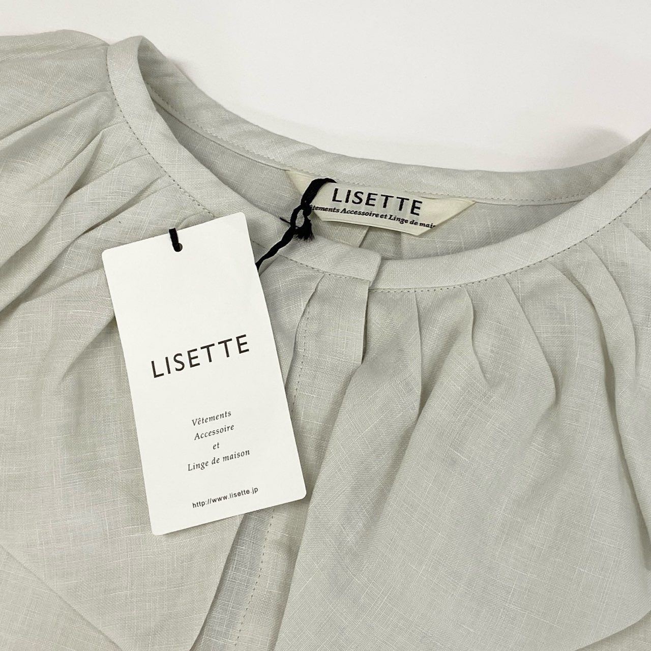 65g8 LISETTE リゼッタ セヴェーテ カラーブラウス リネンブラウス フリル衿 春夏 レディース 女性用 タグ付き 500924-08 38 アンティークホワイト リネン100%