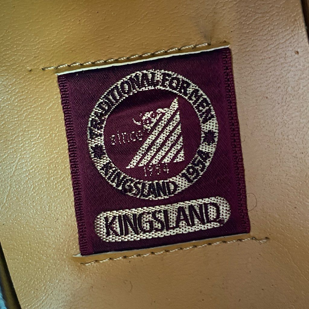 1e7 《美品》 KINGSLAND キングスランド Wチップ ドレスシューズ 25.5cm ブラック レザー 革靴 メダリオン ウイングチップ