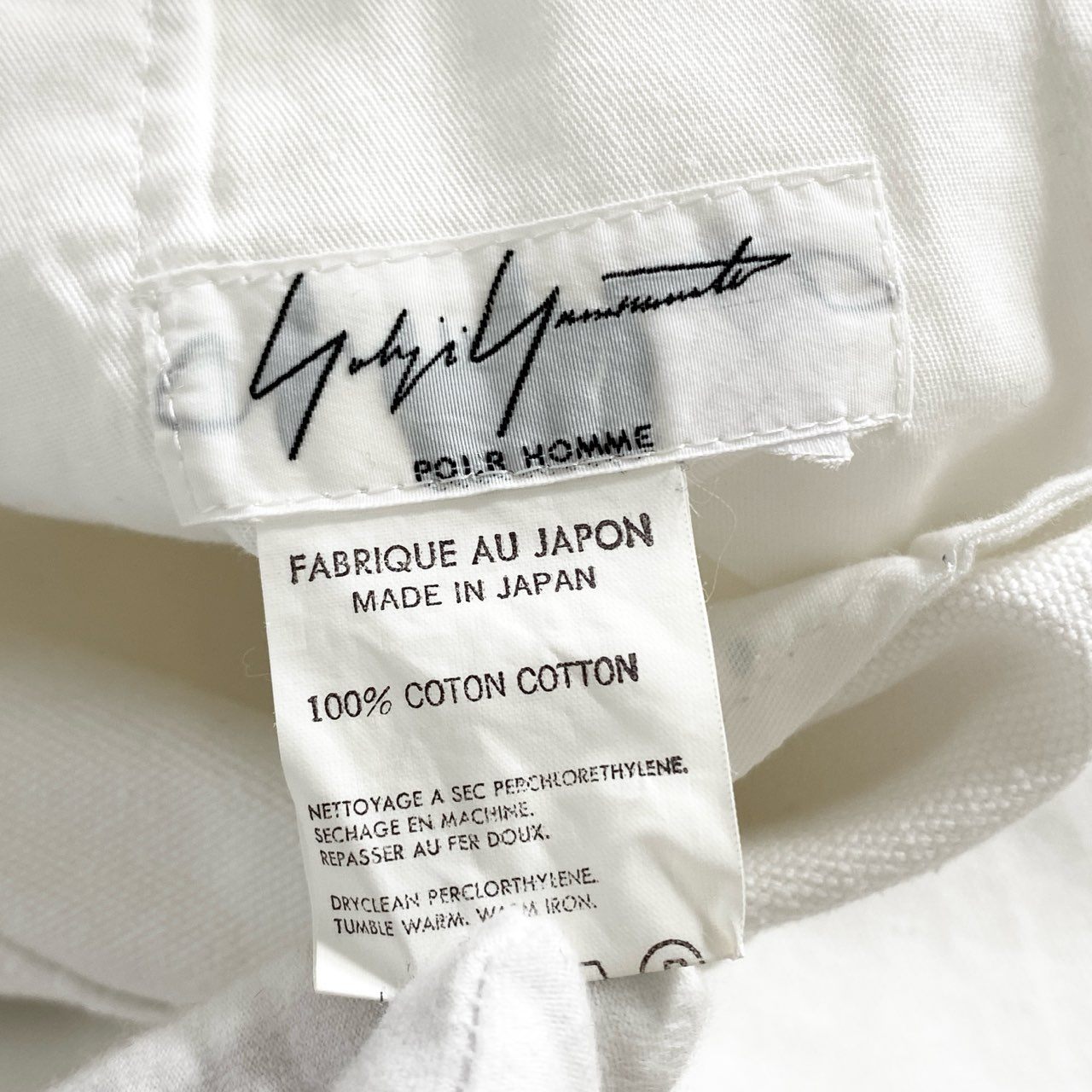 26e24 YOHJI YAMAMOTO POUR HOMME ヨウジヤマモト プールオム ハーフパンツ ショートパンツ ホワイト コットン100% メンズ 紳士服