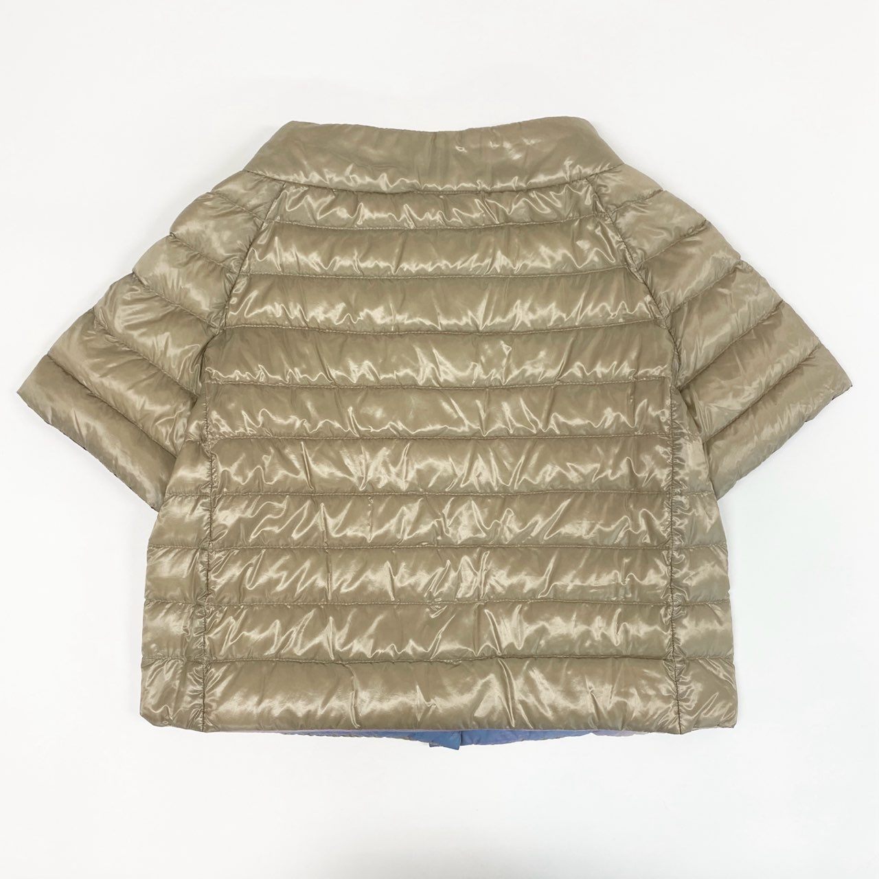 45c3 【美品】 HERNO ヘルノ Rainbow Reversible Down Jacket ショートスリーブ リバーシブル ダウンジャケット 42 レインボー 金ボタン マルチカラー ルーマニア製