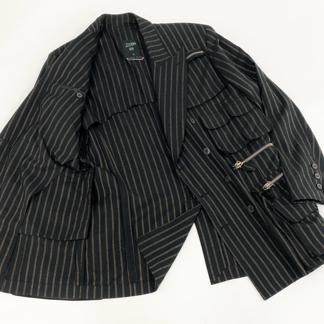 73f27【Archive vintage】Jean Paul GAULTIER HOMME ジャンポールゴルチエ オム タクティカルギミック ダブルジャケット サイズ50 メンズ Gimmick double jacket 90'S mens Japan vintage