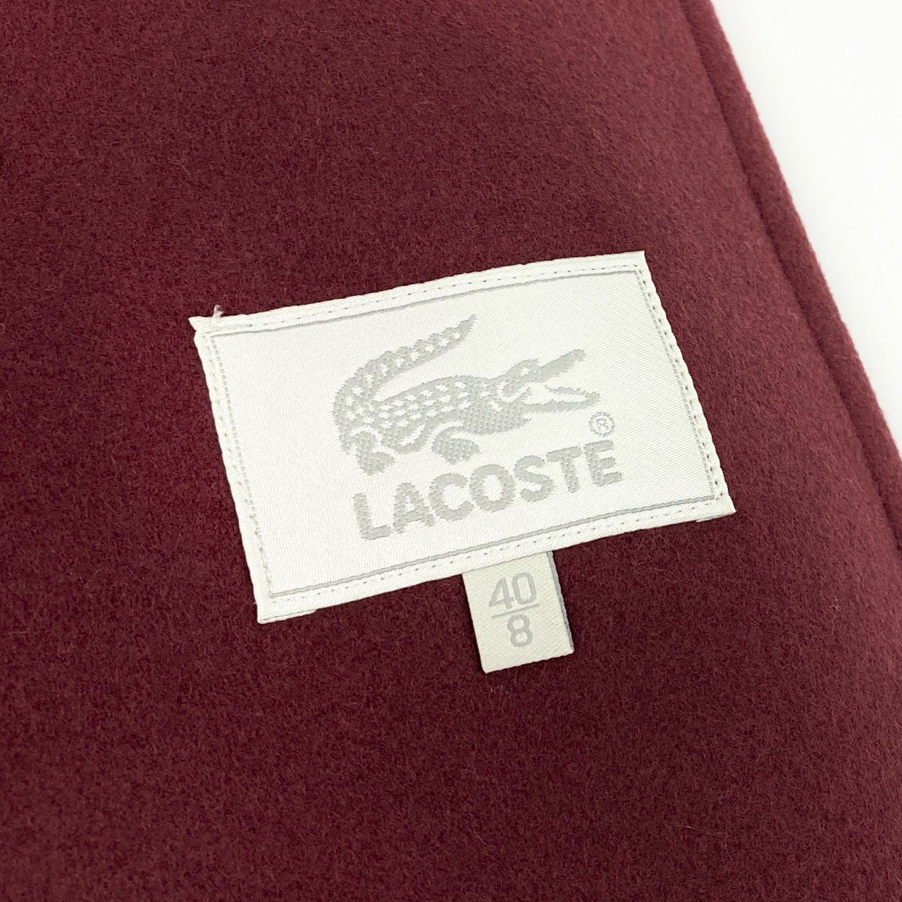 51f3 【新品タグ付き】 LACOSTE ラコステ Pコート ピーコート ウールコート アウター サイズ40 ボルドー レディース 日本製