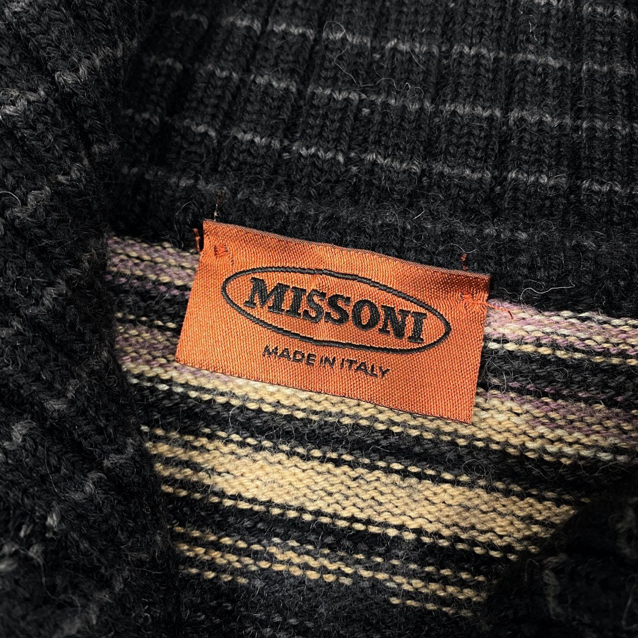 62g24 MISSONI ミッソーニ セーラーデザイン ジップアップ ニットカーディガン ニットブルゾン サイズM マルチカラー レディース_