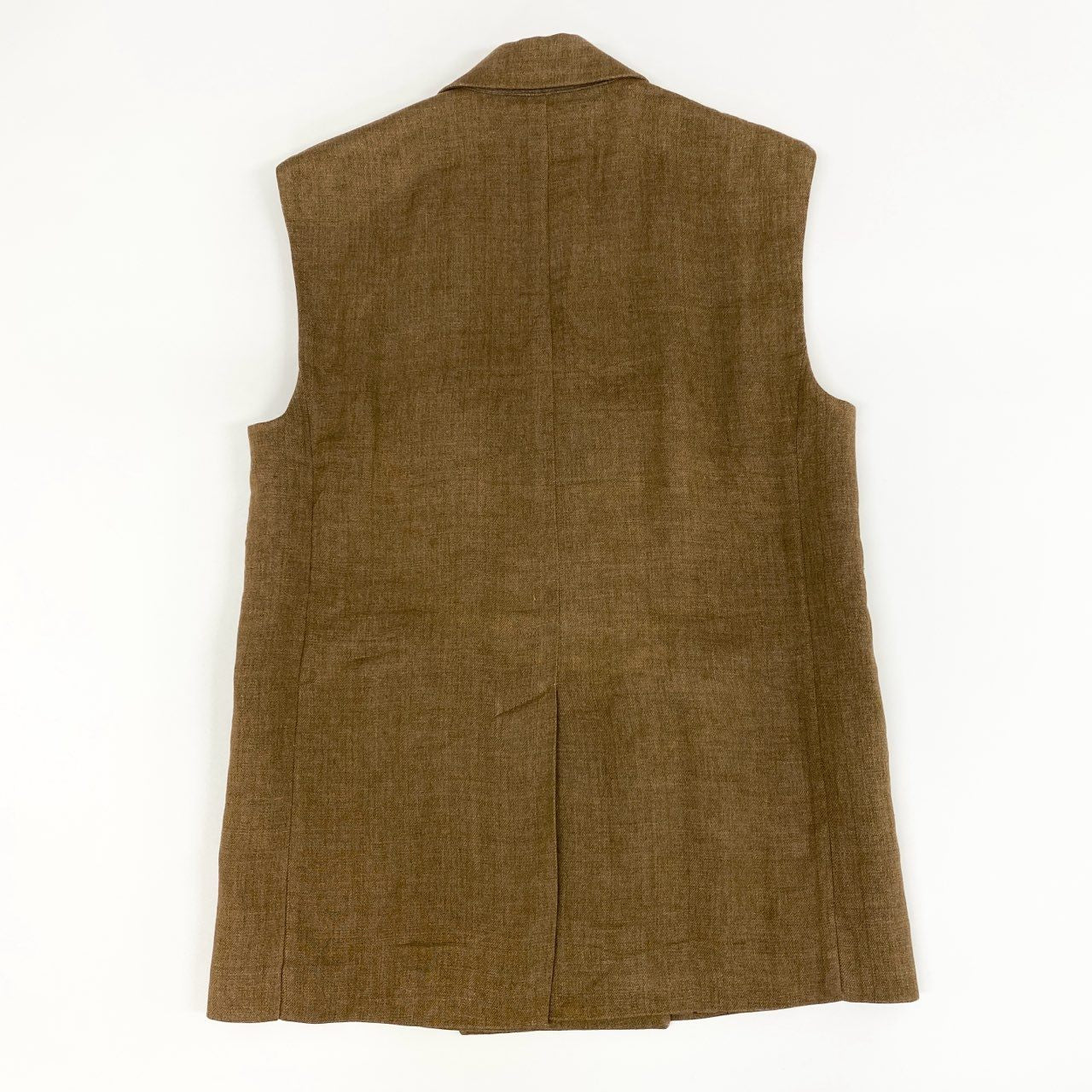 18f19 《美品》 Max Mara マックスマーラ 2023年 ダブルブレスト ジレ ベスト ノースリーブジャケット 24162810126 サイズ36 ベージュ リネン100% レディース