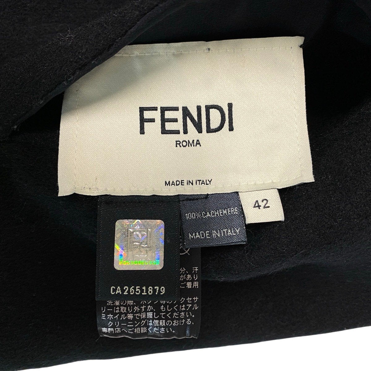Ej22 【美品】 FENDI フェンディ アシンメトリー チェスターコート チンチラ×ミンクファー サイズ42 ブラック カシミヤ100 レディースo07t