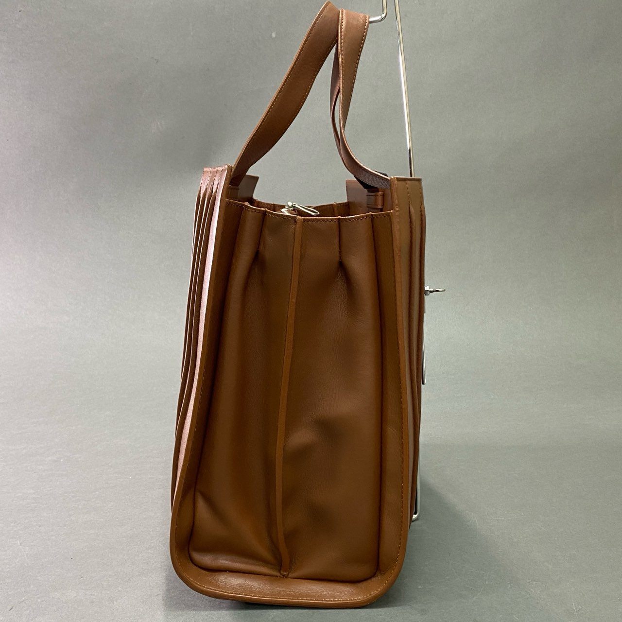 Cb10 定価¥267,300 Max Mara マックスマーラ Whitney Bag ホイットニーバッグ ブラウン レザー by Renzo Piano 2WAY 高級 鞄