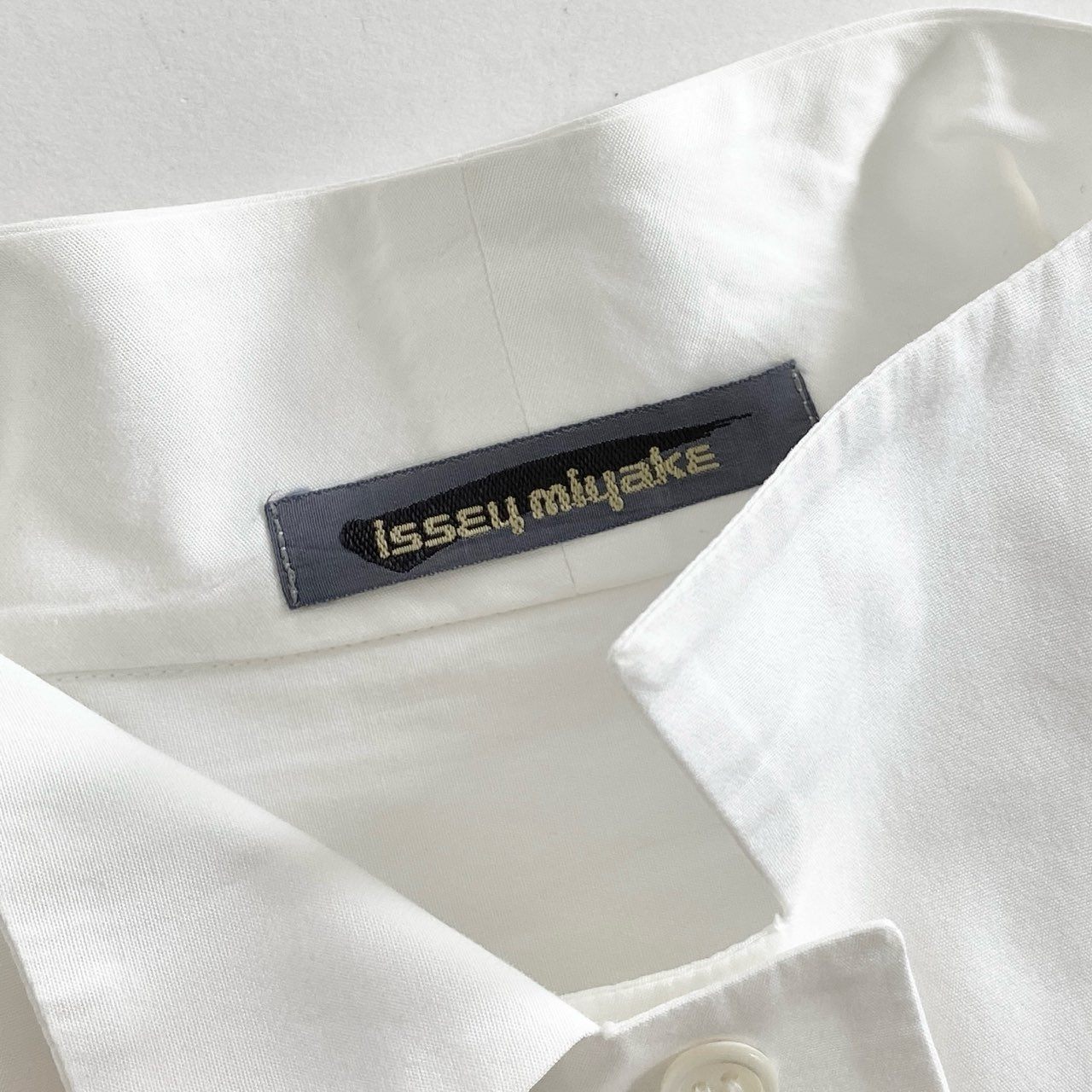 7i17 80s ISSEY MIYAKE イッセイミヤケ 筆タグ 長袖シャツ ドレスシャツ ロングスリーブ ヴィンテージ Mサイズ ホワイト コットン