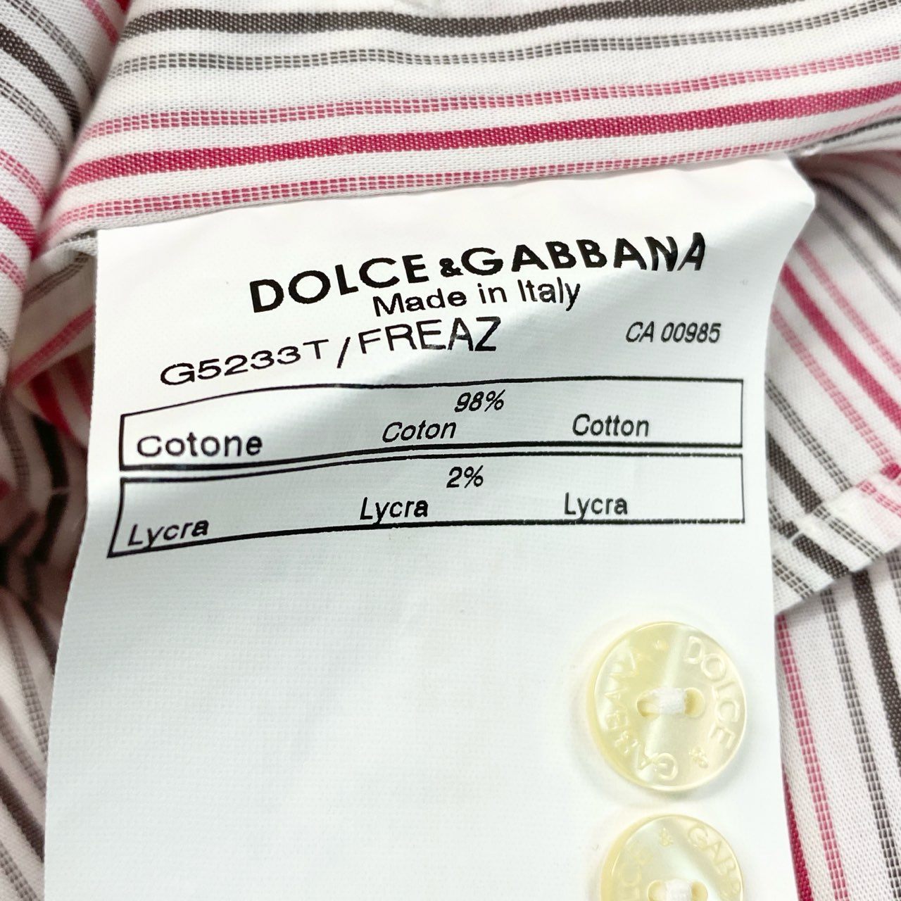 5c2 【未使用タグ付】 DOLCE&GABBANA ドルチェアンドガッパーナ Slim Fit ロングスリーブシャツ ストライプシャツ 伸縮ストレッチ ビジネス メンズ 紳士服 15/38 マルチカラーu02t