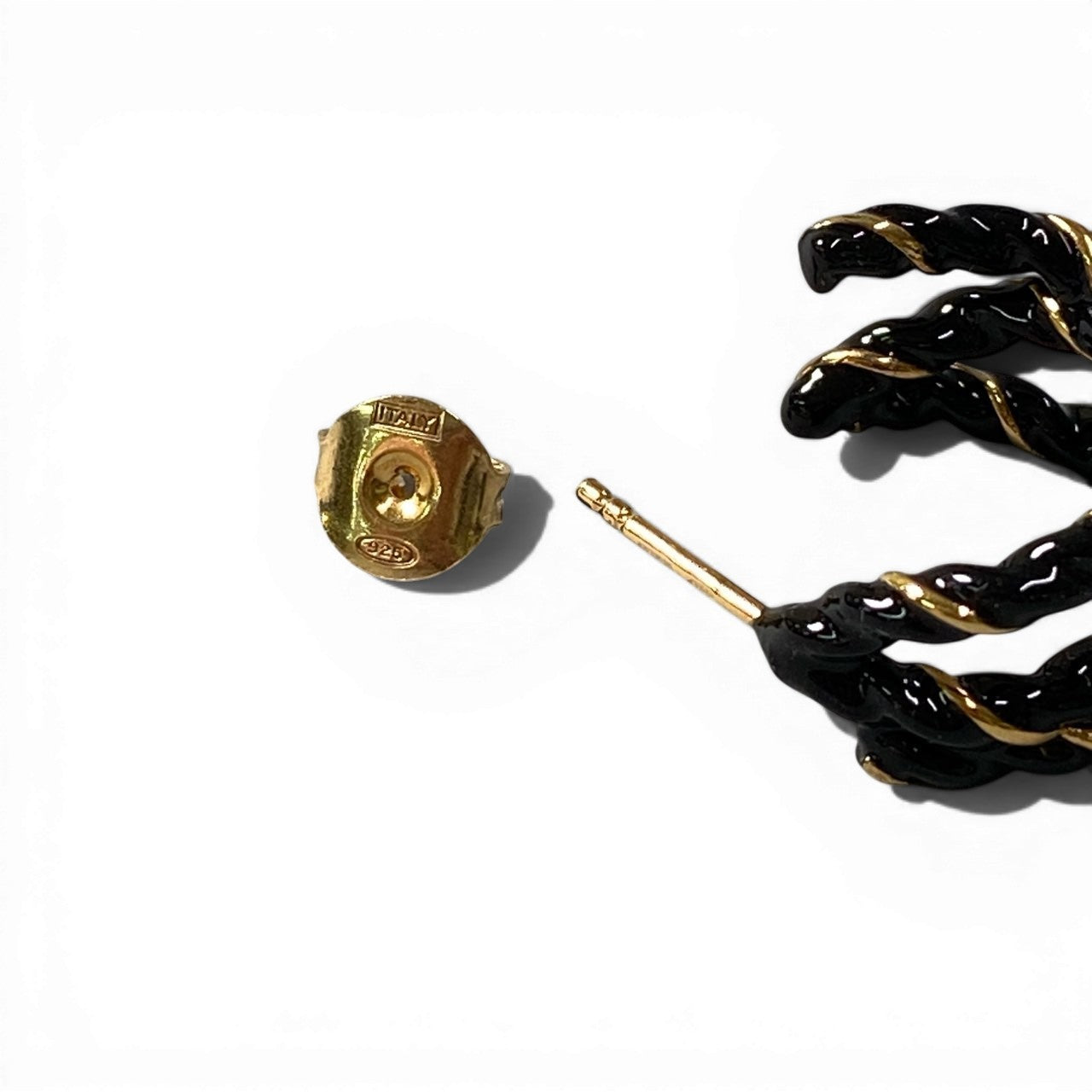 d9 Maison Margiela メゾンマルジェラ 11 レース フープピアス Lace Pierced Earrings ブラック ゴールド ポスト925 アクセサリー 箱有t18rt18r