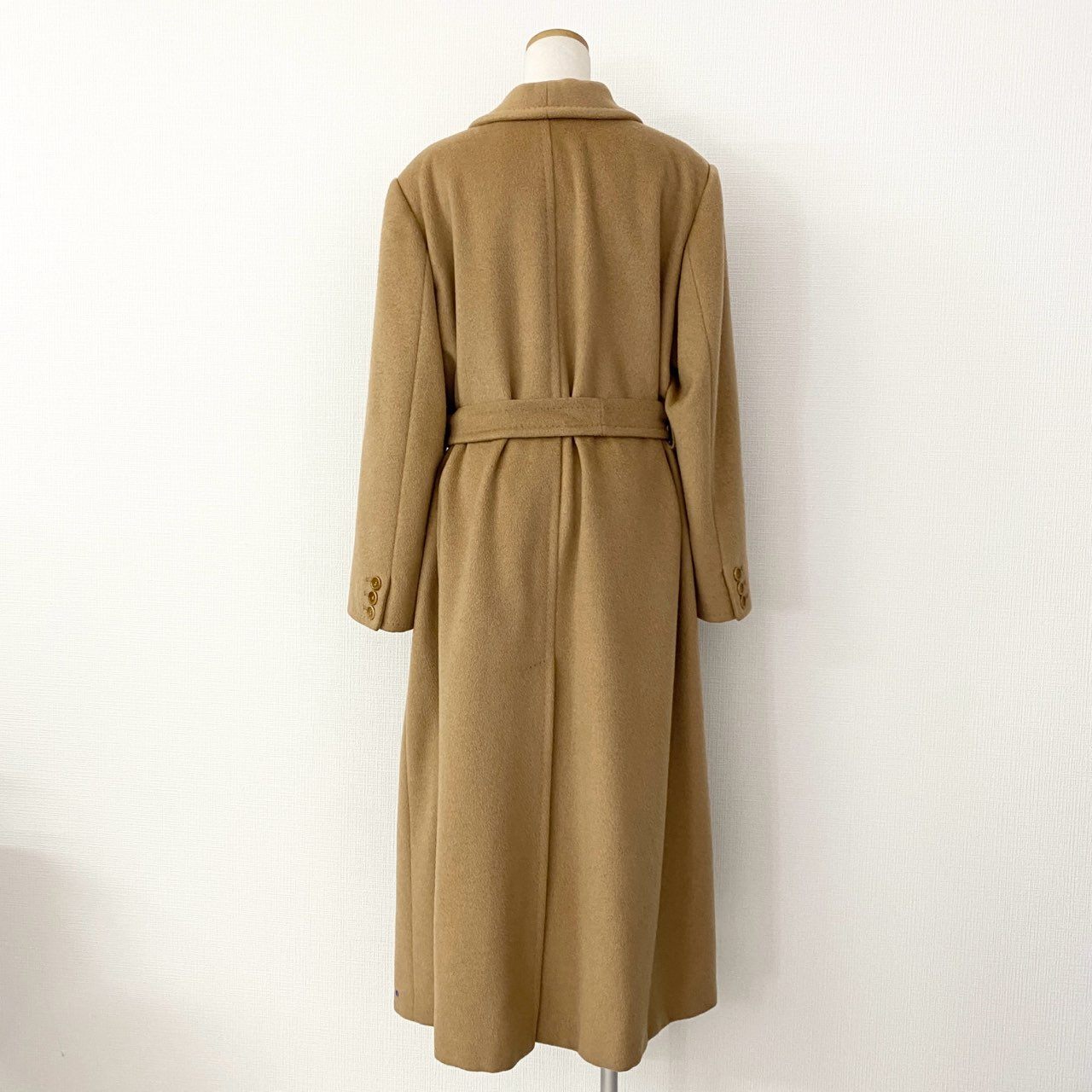38g28 Max Mara マックスマーラ サイズ40 ベージュ キャメル100% キャメルコート ショールカラー ベルテッドコート レディース 女性用 コート