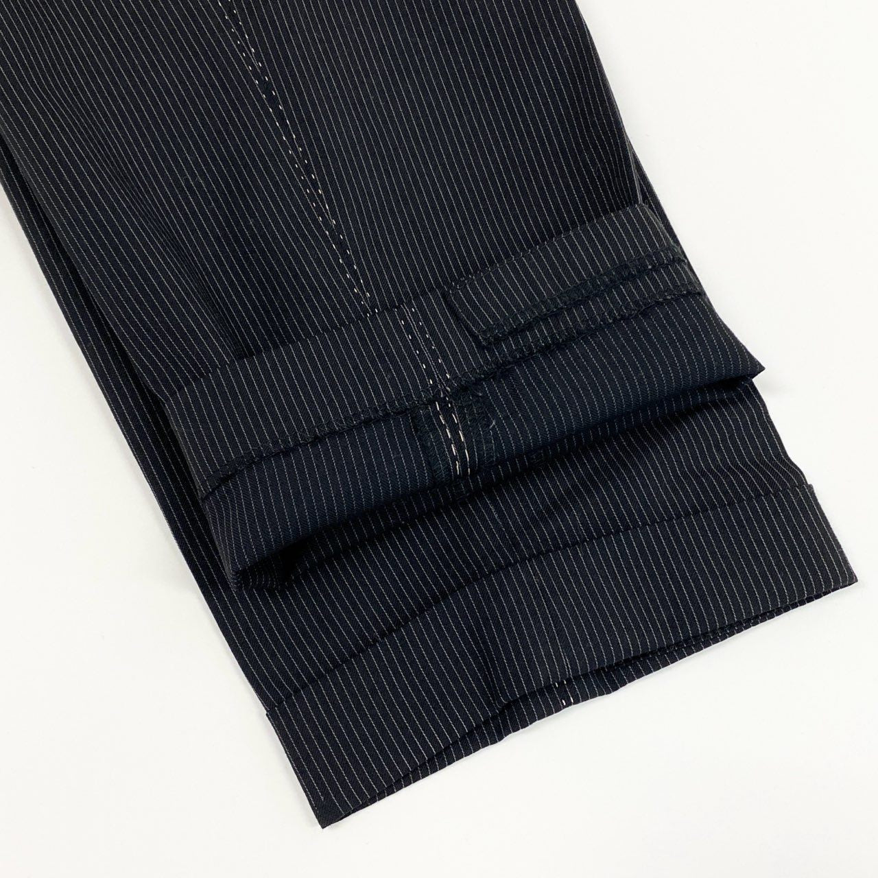 51a15 Paul Smith COLLECTION ポールスミスコレクション 裏地花柄 シングルスーツ セットアップ テーラードジャケット/スラックス サイズM ブラック ストライプ メンズ 日本製