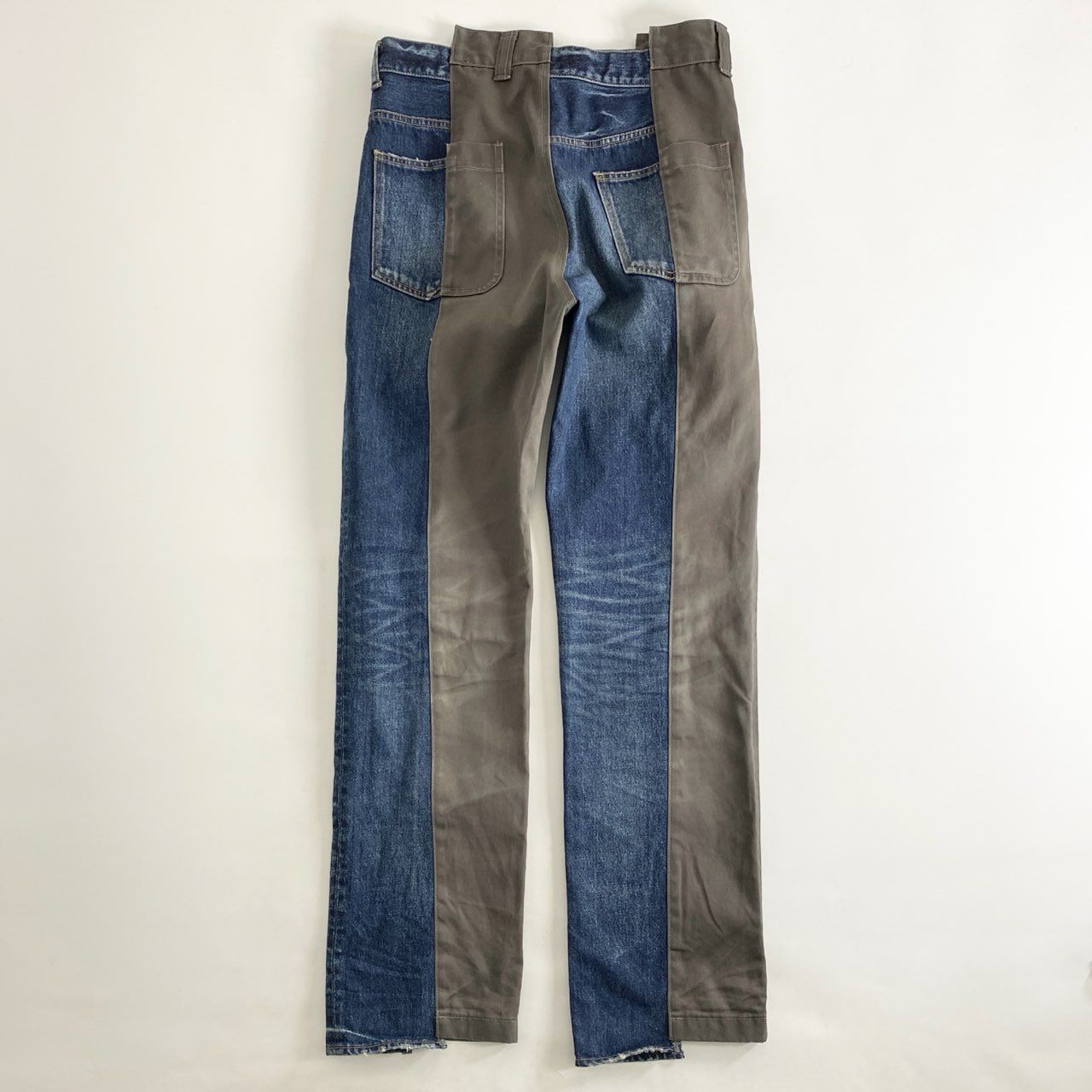 87i1 定価¥146,700 22SS MAISON MIHARA YASUHIRO メゾン ミハラヤスヒロ MMY パネルストレートジーンズ デニムパンツ A08PT022 44 ブルー グレー DENIM