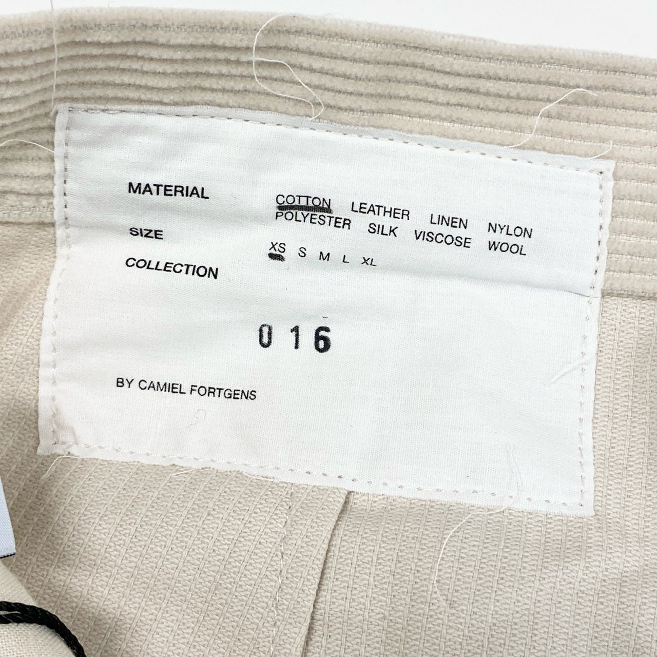 74c14 COMIEL FORTGENS カミエルフォートヘンス TOURIST JEANS CORDUROY コーデュロイパンツ タグ付き コットンパンツ XS オフホワイト コットン100%