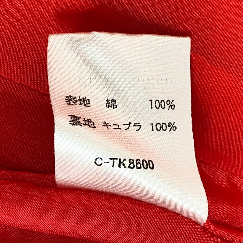 63d8-11 Thierry mugler ティエリー ミューグレー テーラードジャケット 変形ジャケット ダブル ドローストリング サイズ9AR レッド コットン100% レディース 日本製