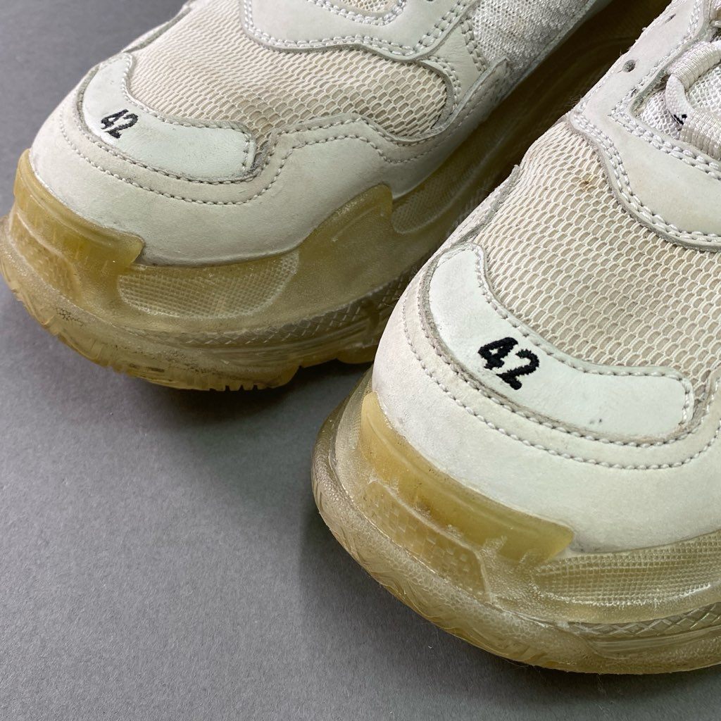 7e10 BALENCIAGA バレンシアガ TRIPLE S トリプルエス 厚底スニーカー 27.5cm ホワイト シューズ
