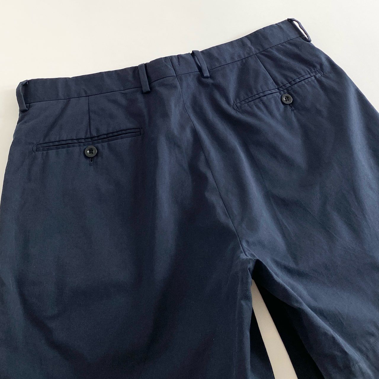 76j2 イタリア製 HERMES エルメス ショートパンツ ハーフパンツ サイズ52 ネイビー コットン100% メンズ 大きいサイズ
