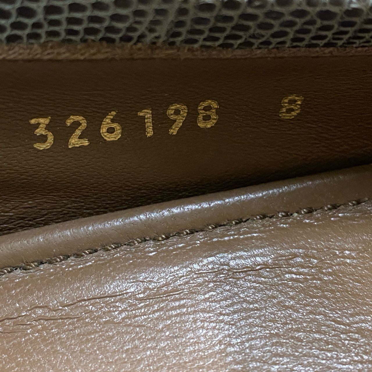 d13 GUCCI グッチ リザード ホースビット ローファー サイズ8 グレー レザー 本革 シューズ 革靴 紳士靴t18r